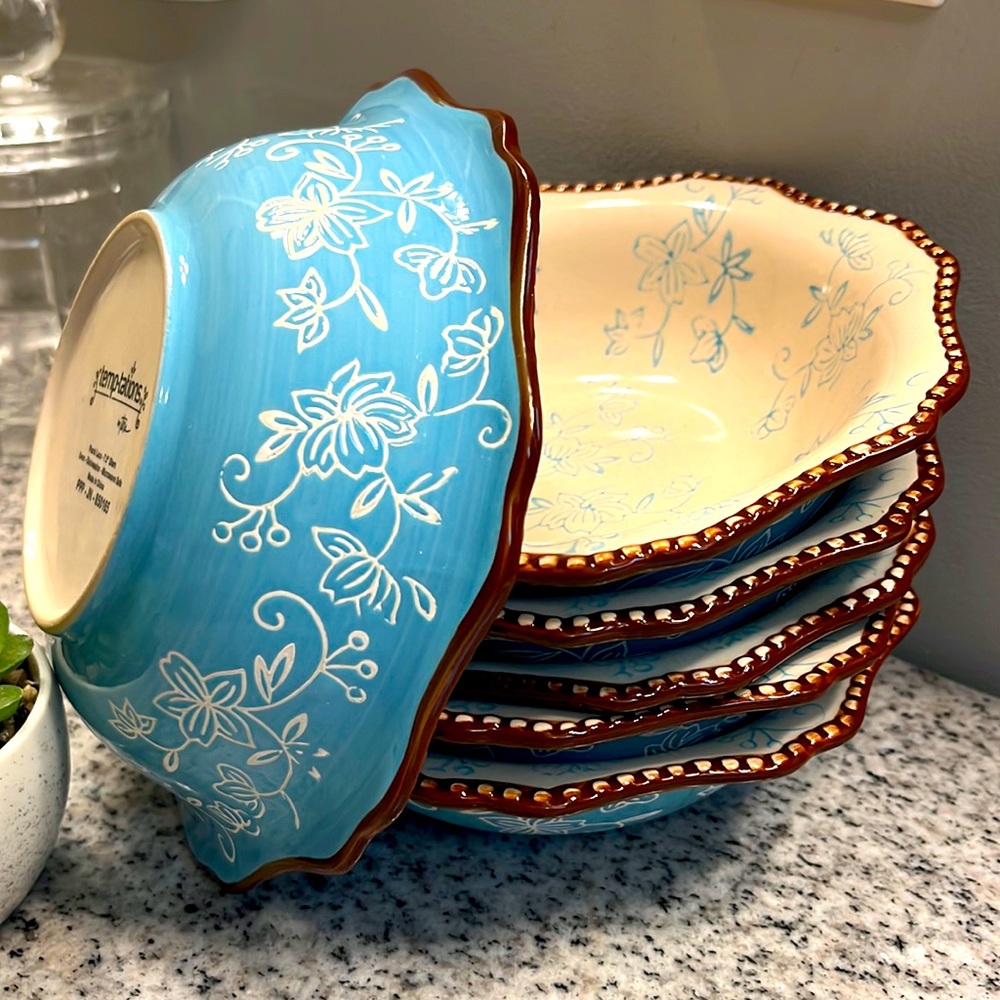 Temptations Salad Bowl Set of Six QVC